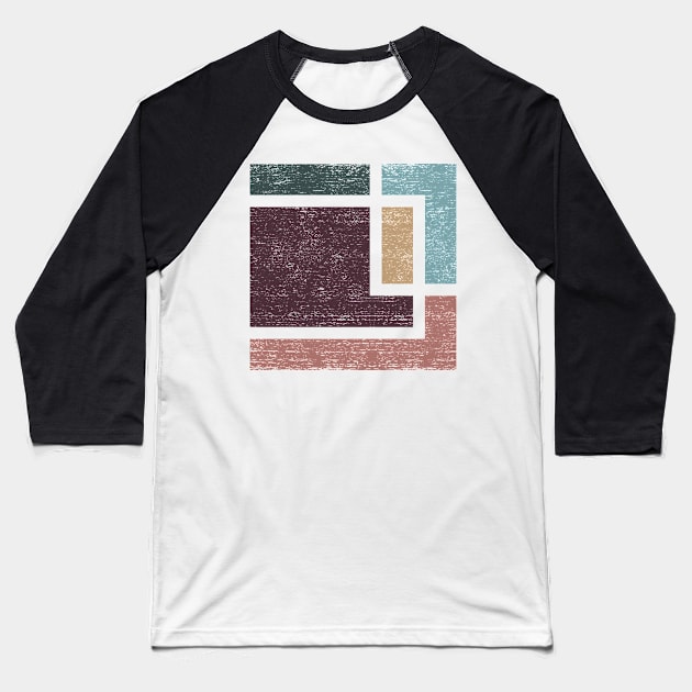 Abstract Geometry with Earth Tones Baseball T-Shirt by ddtk